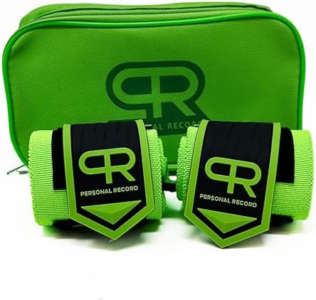 PR Personal Record Heavy Duty Premium Wrist Wraps, More Elasticity, Reinforced Stitching, Extra Wide Strap, Strong Thumb Loop, Larry Wheels Weightlifting Wraps by PRPersonalRecord