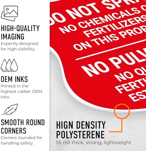 Do Not Spray No Chemicals Or Fertilizers On This Property Shield Sign, - Image 4