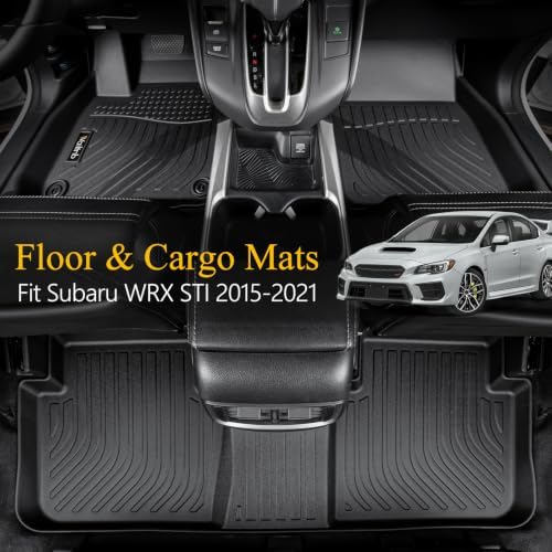 Floor Mats & Cargo Mats Set Fit Subaru WRX 2015-2021 All Weather Floor Liners for Subaru WRX 2015-2021 Cargo Trunk Liner Accessories - Image 2