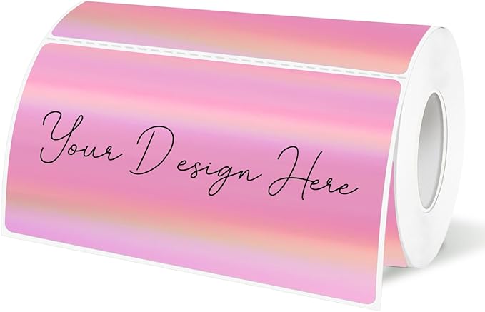 2x4 Inch Holographic Thermal Labels, Self-Adhesive Glitter Thermals Printer by Unknown