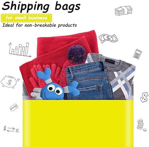 JinRuiKJ Poly Mailers 10x13 Inch, 200 Pcs Shipping Bags, Yellow - Image 6