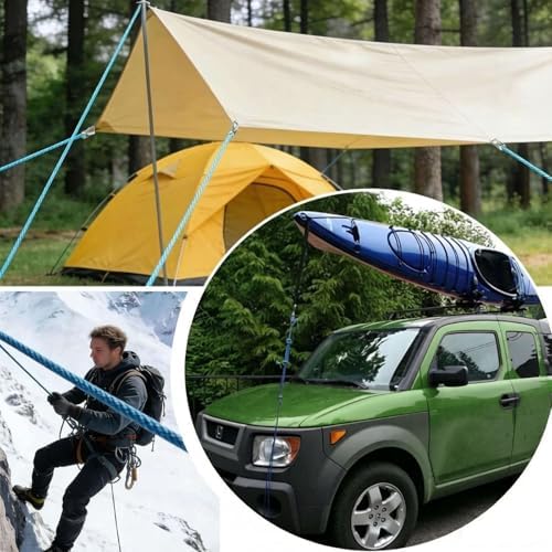 Cord and Rope Tightening and Cinching Tool, Adjustable Tie Down Kit for Camping Tarps, Awnings, Boat Covers and Outdoor Guy Lines (6 Hook 2 Rope) - Image 4