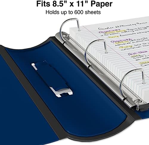 Staples Better Binder, 3 Inch D-Ring, Blue, Reinforced Rubber Spine - Image 4