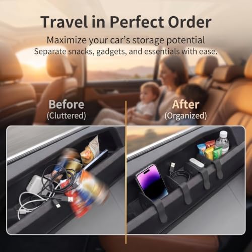 4 PCS Car Door Side Storage Partition, Divider Baffle Car Side Organizer, Car Door Compartment Storage Partition, Universal for Cars SUVs (Black) - Image 4