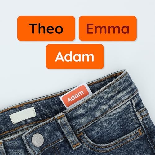 TeddyLabels - Clothing Labels for Nursing Home (60) – Self-Adhesive Name Tags for Clothes and Personal Items. Personalized Labels for Daycare, Nursing Homes, and Laundry Use - Orange by Teddylabels