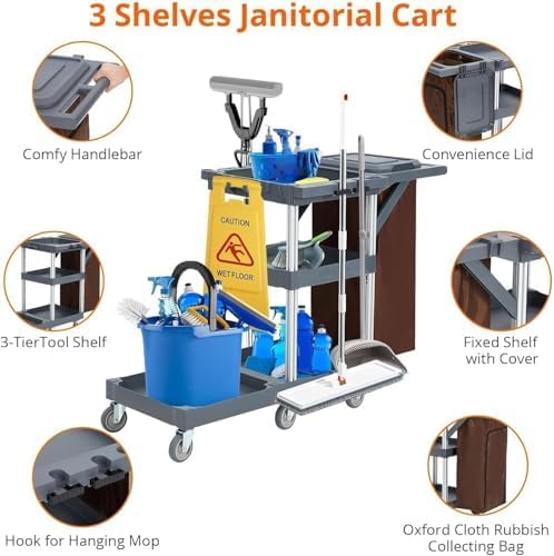 Heavy-Duty Janitorial Cleaning Cart - Image 3
