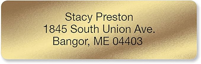 Personalized Return Address Labels, Roll of 125 Gold Foil Self-Adhesive Labels by ColorfulImages