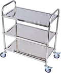 3 Shelf Stainless Steel Cart, 420 lbs, 1MM Thick, Serving by Amarite
