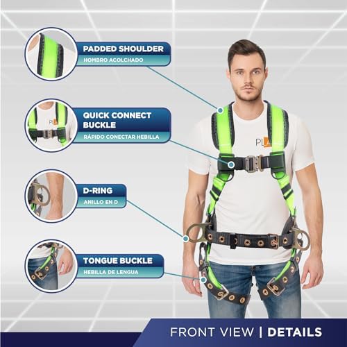 Palmer Safety Hammerhead 5pt Safety Harness Back Padded, QCB Chest, Tongue Buckel Legs Straps, Back & Side D-Rings - Image 2