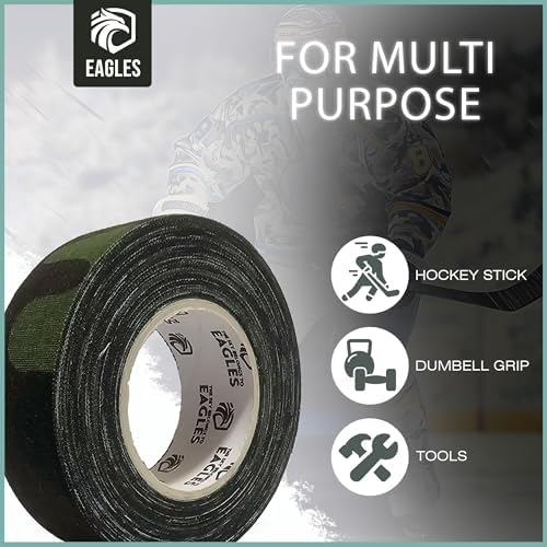 EAGLES Camo Tape Hockey Tape Multipurpose Cloth Tape Roll for Lacrosse Baseball & Softball Bats, Rackets, Pullup Bars, Handle Gardening Tools, Over Grip - Non-Reflective Camouflage Wrap - Image 3