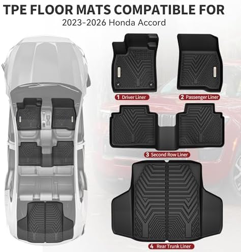 YITAMOTOR Floor & Trunk Mat Fit Honda Accord 2026-2023 Gasoline & Hybrid - Image 2
