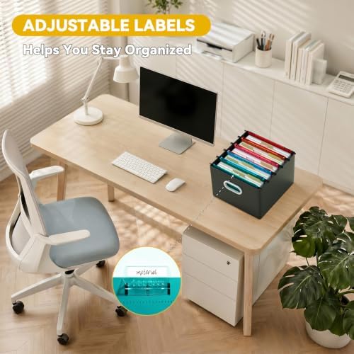 Extra Capacity Hanging File Folders Letter Size,12 Pack Plastic Heavy Duty Hang Folder for File Box Frame,2" Expandable File Cabinet Folders with Tabs,Colored Office Hanging File Organizer - Image 5