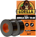 GORILLA Mini Duct Tape to-Go, 1" x 10 yd, Black, Travel Size, 2-Pack by Gorilla
