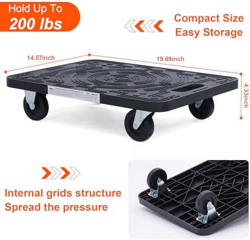 MaxWorks 80854 Furniture Movers Dolly With Wheels - 200 lb. Capacity - Image 2