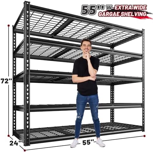 REIBII 5 Tier Heavy Duty Garage Shelving for Basement Warehouse Pantry - Image 3