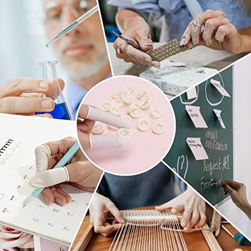 Finger Cots Small 300 Pcs Fingertips Protective Finger Cots White Disposable Finger Rubber Tips for Injured Finger,Cracked Finger,Sports - Image 3