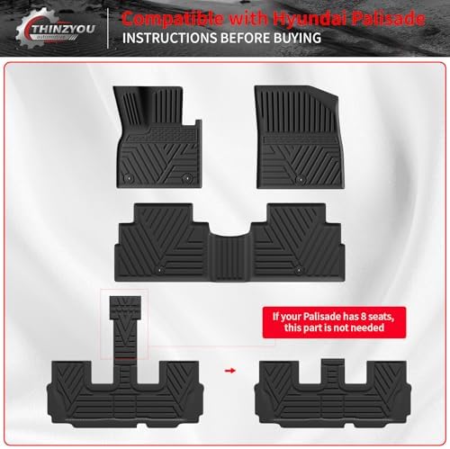 Floor Mats Set for 2020-2025 Hyundai Palisade 7 & 8 Seats - Image 4