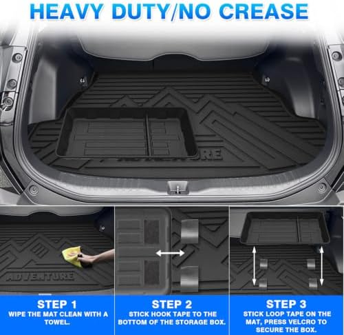 RAV4 Cargo mat - Trunk Mat for Toyota RAV4 2019-2025 (Fit for All Models), All Weather Trunk Mat & Storage Box for RAV4 Accessories, Heavy Duty Rubber Mats - Image 5