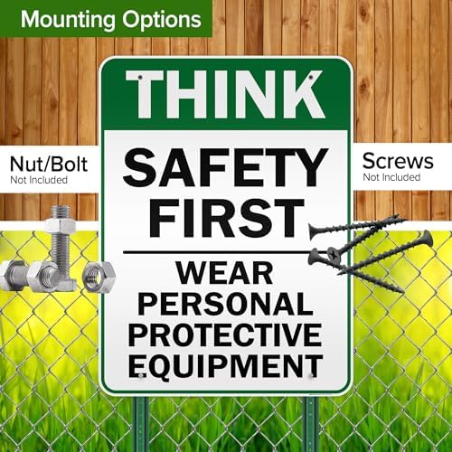 Think Safety First Wear Personal Protective Equipment Sign, 36"x48" - Image 5