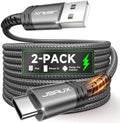 JSAUX USB C Cable [2-Pack 10ft], USB A to USB C for iPhone, Samsung, Grey by JSAUX