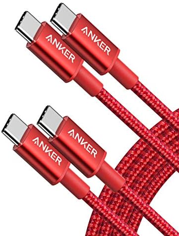 Anker USB C to USB C Cable, 60W Fast Charging Cable (2-Pack, 6 ft, Red) by Anker