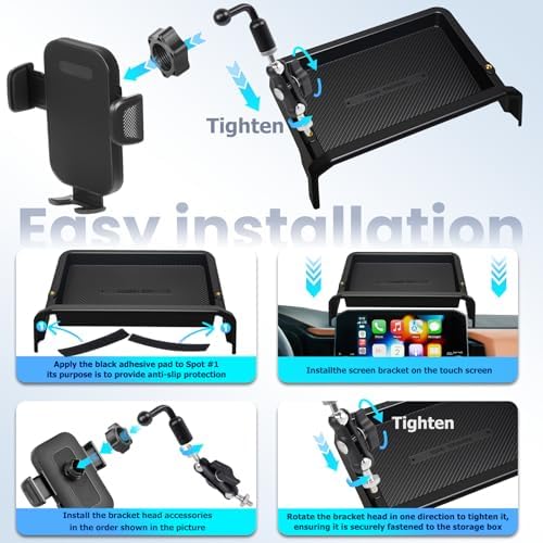 Car Phone Holder Fit for Pathfinder 2022 2023 2024 2025 w/Dash Tray Storge Box Organizer-Cell Phone Mount for Pathfinder Accessories 9 inch Touch Screen 360 Degree Rotation (Not fit 14.5 inch) - Image 4