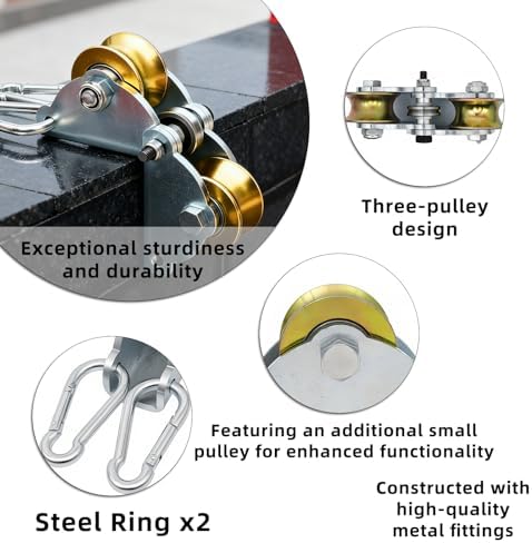 Three-Wheeled Portable Pulley;Angle-Adjustable Pulley;Lifting Equipment;Labor-Saving Transportation Equipment;Mobility Efficiency-Boosting Products;Upgraded Design Model. - Image 2