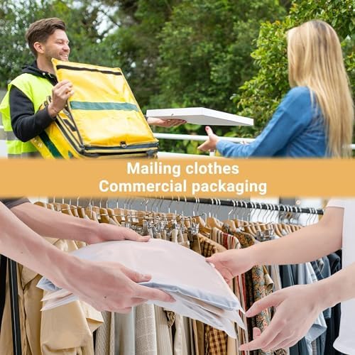 Clothes Packaging Bags for Shipping, 200 Count 10x13 inch Frosted Zipper Plastic Bags for Clothing, Clear Plastic Apparel Bag for Packaging T-Shirt, Shirt, Document, 3 Mil, with Vent Holes - Image 3