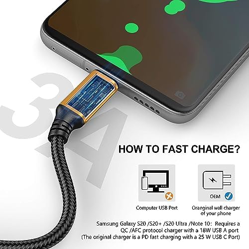 Short USB C Cable 1ft, 5 Pack Type C to USB A Cord, Braided Fast Charging - Image 4