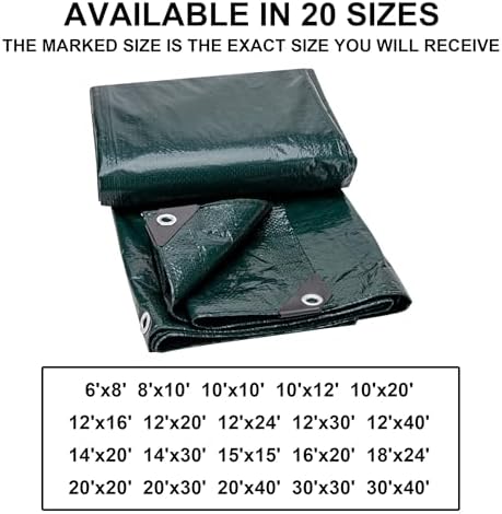CARTMAN 10x12Ft Multipurpose Waterproof Poly Tarp Cover 8 Mil, Green - Image 6
