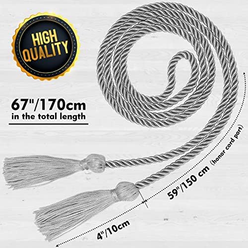 Graduation Cords Sliver Cords for Graduation 2026 Graduation Honor Cords (Silver) - Image 2