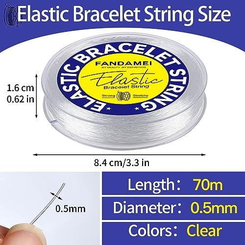 FANDAMEI 0.5mm Elastic Bracelets Strings Cord, Elastic Crystal Stretch Bead Cord for Jewelry Making, Clear Stretchy Elastic String Cord for Beading, Transparent Thread for Bracelet Necklace Making - Image 2