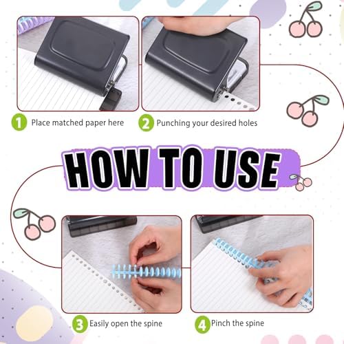 10 Hole Binding Machine for Planners with 10PCS 30Hole Spiral Binding Coils - Image 5