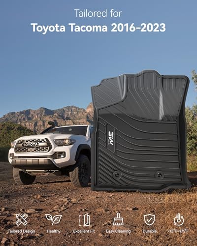 3W Floor Mats Fit 2016-2023 Toyota Tacoma Double Cab, Automatic - Image 2