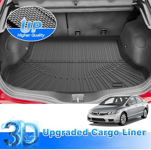 Civic Cargo Liner - Trunk Mat for Honda Civic 2006-2011, All Weather Cargo Mat for Civic Accessories, Heavy Duty Car Mats, Car Accessories - Image 2