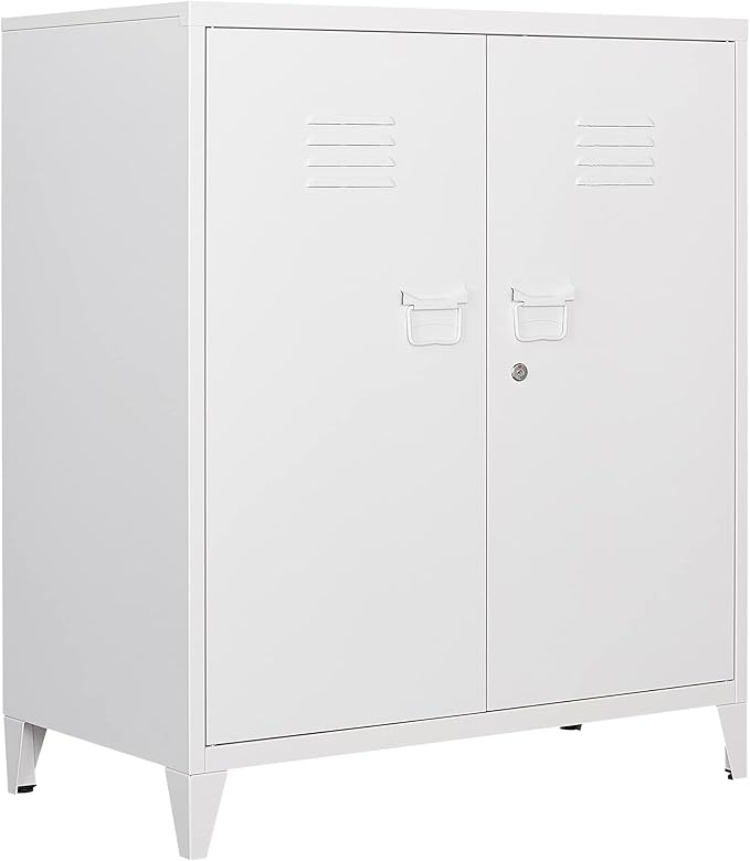 Metal Storage Cabinet with Lock, Locking Cabinets Office Storage Caninet with 2 by AFAIF