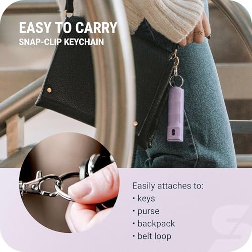 SABRE Pepper Spray with Fast Flip-Top Safety & Snap‑Clip Keychain for Self Defense - Maximum Police Strength OC with UV Marking Dye, 10‑Sec. Spray, 14-ft Range, Finger Grip, Made in USA, 0.54 fl oz - Image 5