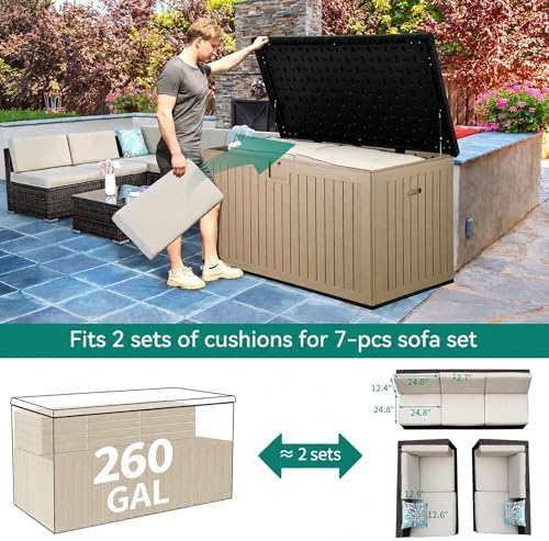 YITAHOME XXL 260 Gallon Large Deck Box - Image 5