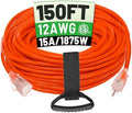 POWGRN 150 FT 12/3 Outdoor Extension Cord Waterproof, Heavy Duty Power Cord by POWGRN