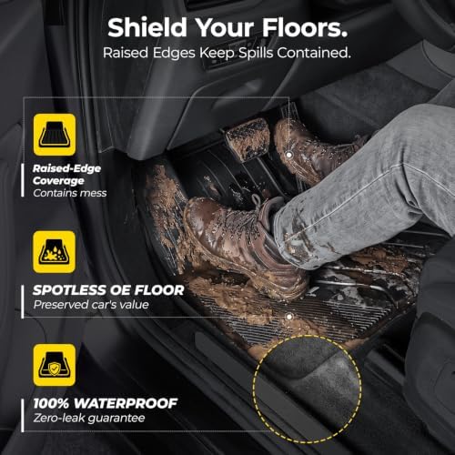 3W Floor Mats for BMW X5 2019-2026, TPE All Weather Custom Fit, Black - Image 5