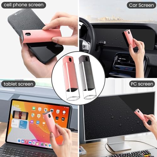 CUIUD Screen Cleaner Kit, Two in One Screen Cleaner Spray and Wipe, Touchscreen Mist Cleaner Spray Bottle for Phone/Laptop/Tablet/TV/Monitor/Car Screens(Pink) - Image 2