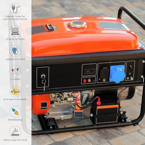 GoGreen Power Inc. (G-15302-2) 12/3 2' 3 Outlet Heavy Duty Extension Cord - Orange, 2ft, 2 Pack - Image 5