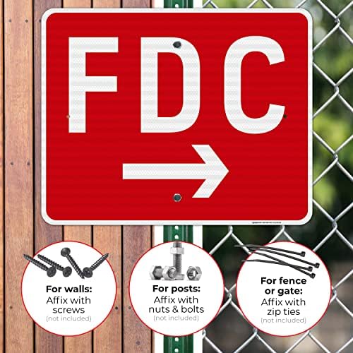 FDC Right Arrow Sign, Red Background, - Image 4