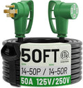 POWGRN NEMA 14-50P to 14-50R 50 FT 50 Amp RV/EV Extension Cord Outdoor by POWGRN