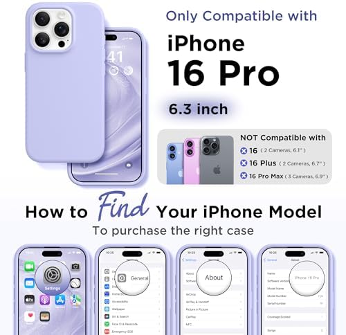 GolbinBox Magnetic for iPhone 16 Pro Case, Silicone Cover, Lilac - Image 2