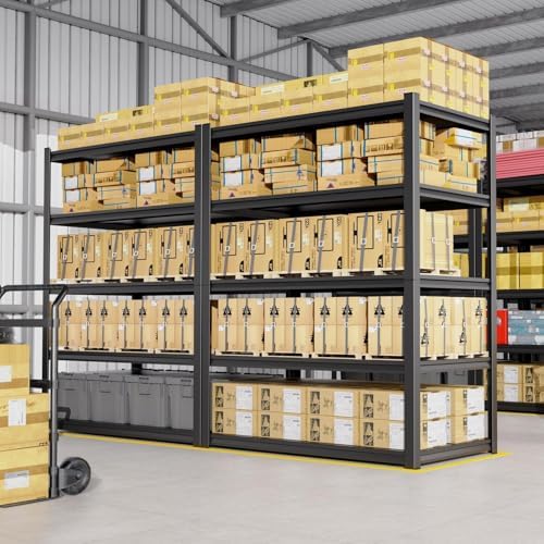 3Pack-78 ''H Storage Shelves, 45.6‘’W Garage Shelving, Adjustable Garage Shelves, 3000lbs Heavy Duty Shelving ,5 Tier Garage Storage Shelves,Easy-To-Install Metal Shelf Storage Rack Shelving Unit - Image 2