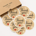 60pcs Kraft Thank You Stickers, Rustic Packaging Labels for Small Business Orders, Handmade Product Seal Stickers, Round Brown Eco Friendly Thank You Tags 2 Inch by BOZENTIM