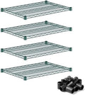 21" x 30" Green Wire Shelf Replacement 4 Pack for Restaurant Kitchens and Food Service Storage by Zedfire