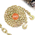 Transport Binder Chain 3/8 Inch x 20 Foot | Safety/Binder Chain with Clevis Grab Hooks 7100 lbs WLLHeavy Duty Chain for Transporting,Towing,Tie Down and Binding Equipment (3/8'' x 20FT,Yellow Zinc) by TOYO