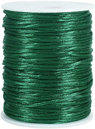 Tenn Well 295ft 2mm Satin Nylon Cord Silky Rattail Dark Green for Crafts by TennWell
